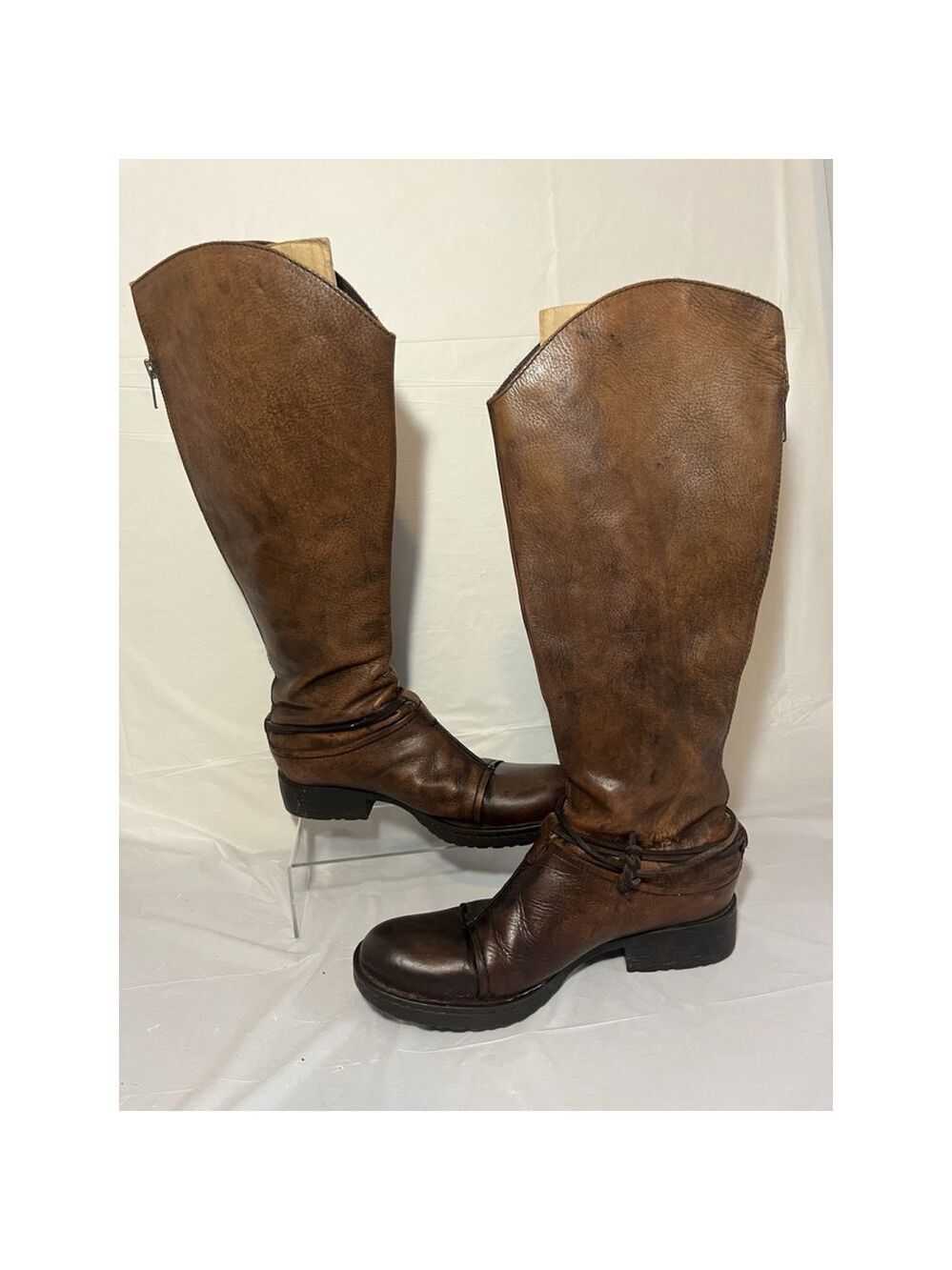Born Shyra Tall Brown Leather Riding Boots Women Sz 8 - Picture 10 of 16